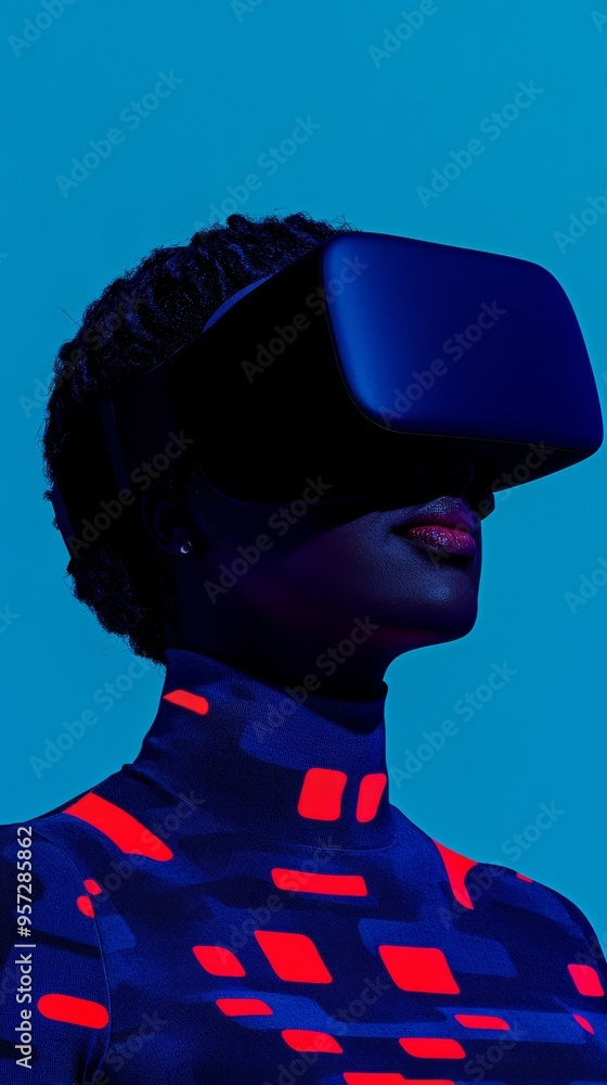 Poster innovative game hero character concept in a vibrant virtual reality setting perfect for desktop or m