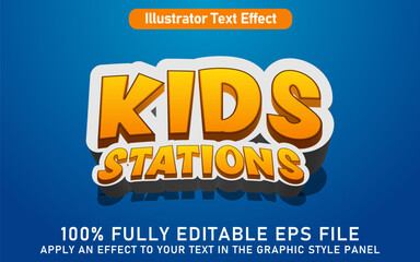 EDITABLE KIDS STATIONS TEXT EFFECT