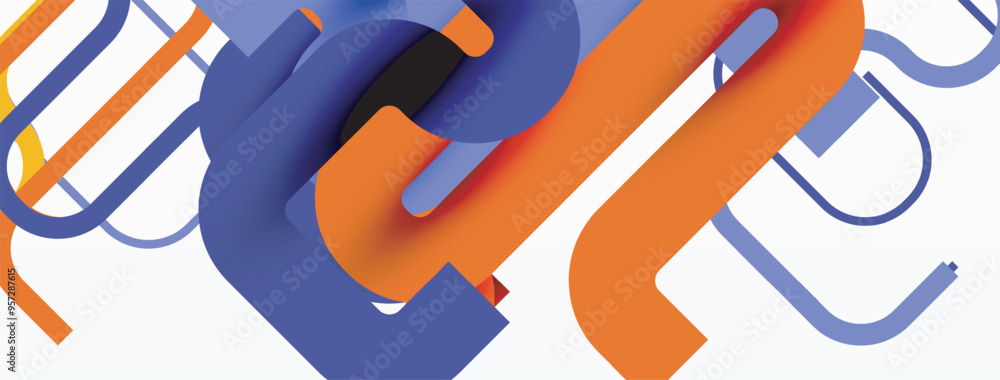 Poster wave lines minimal abstract background