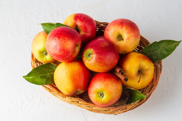 Delicious fresh apples in a basket
