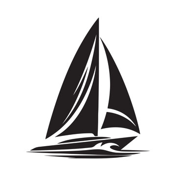 recommend clip art: Trimaran Silhouette Vectors - Nautical Boat Illustration for Design Projects