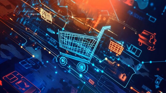 Abstract depiction of economic policy shaping consumer behavior, visualized through digital market trends and spending patterns