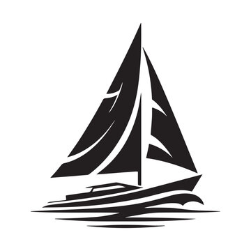 recommend clip art: Trimaran Silhouette Vectors - Nautical Boat Illustration for Design Projects