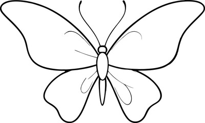 Intricate Butterfly Outline for Coloring and Art Projects