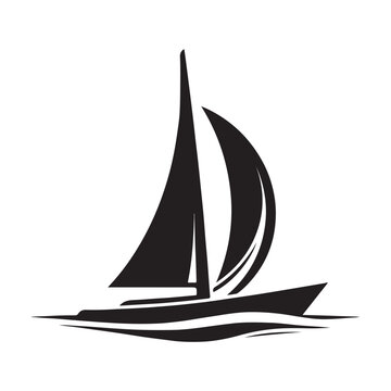 recommend clip art: Trimaran Silhouette Vectors - Nautical Boat Illustration for Design Projects