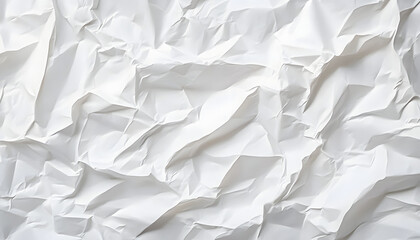 Fototapeta premium seamless white crumpled paper background texture pattern tileable wrinkled high resolution arts and craft flat lay backdrop with copy space artistic abstract creative concept 3d rendering