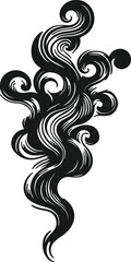 Smoke silhouette vector illustration isolated on transparent background