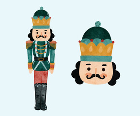 nutcracker soldier, christmas toy illustration