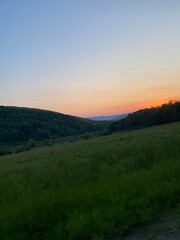 Western New York Hill Country at Sunset