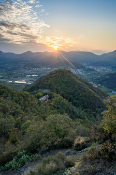 Sunset from Monte Ceva, Montegrotto Terme, veneto, Italy.
