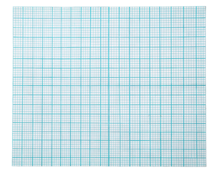 Blue graph paper sheet featuring a grid of squares. Lines are evenly spaced, creating a uniform grid pattern, ideal for mathematical and engineering purposes. Isolated on transparent background, png. - Powered by Adobe