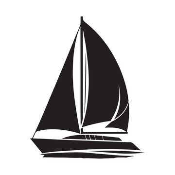 recommend clip art: Trimaran Silhouette Vectors - Nautical Boat Illustration for Design Projects