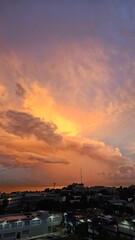 Pink sunset above Santo Domingo