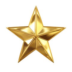 gold star isolated on transparent background Generative Ai.
