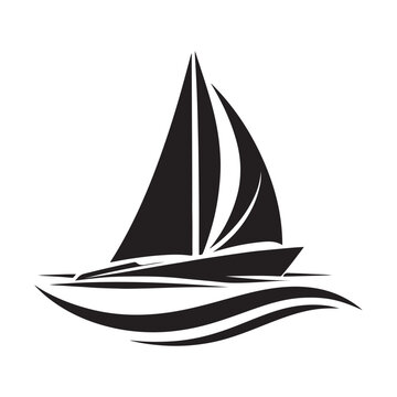 recommend clip art: Trimaran Silhouette Vectors - Nautical Boat Illustration for Design Projects
