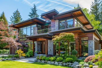 Fototapeta premium Exterior of a modern luxury home