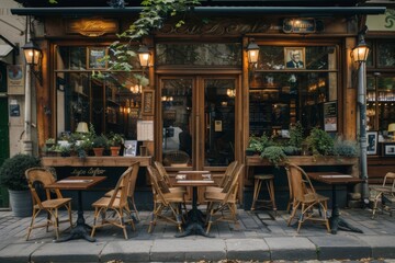 Fototapeta premium Exterior of a outdoor cafe in Paris