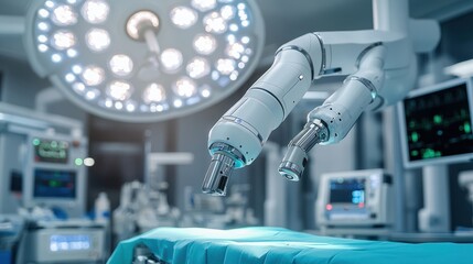 Fototapeta premium A robotic surgery system in a modern operating room