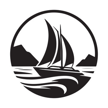 recommend clip art: Trimaran Silhouette Vectors - Nautical Boat Illustration for Design Projects