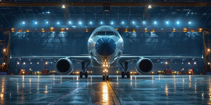 Hangar aircraft maintenance and system check for safe