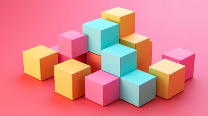 Fototapeta premium SWOT analysis, colorful blocks representing strengths and weaknesses, 3D illustration