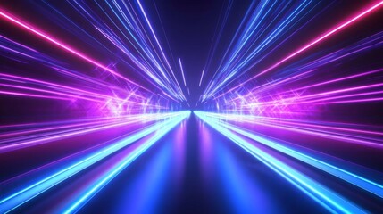 Abstract Neon Light Burst