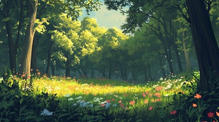 Obraz premium Lush Forest Glade