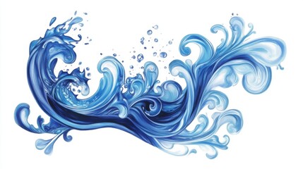 Fototapeta premium Elegant Blue Wave Illustration