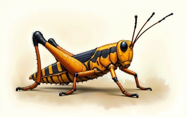 Lubber grasshopper with prominent hind legs