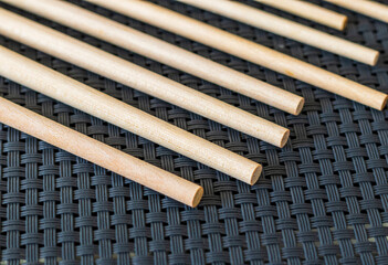 Shot of the different painting brushes with sizes marking on them. Art and craft