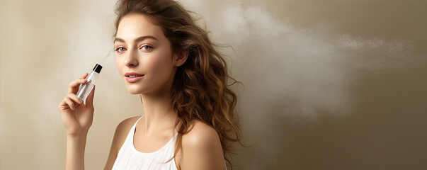 Obraz premium Female beauty portrait banner.