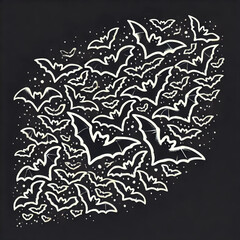 Naklejka premium flying flock of bats isolated on transparent png.2009