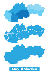 Vector Blue Malaysia political maps with borders regions simple flat illustration set 