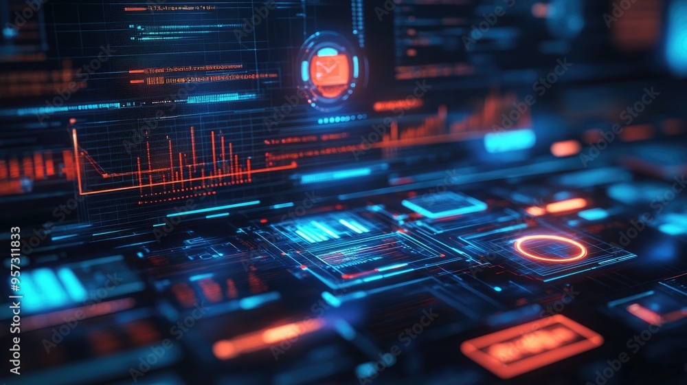 Poster 2d illustration showcasing a conceptual visualization of an seo framework and strategies for digital