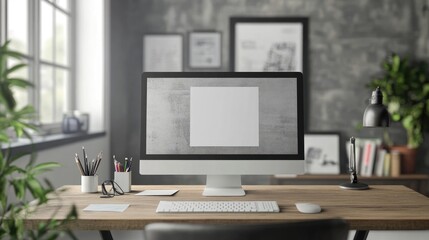 3D Computer Mockup for Displaying Your Creative Design