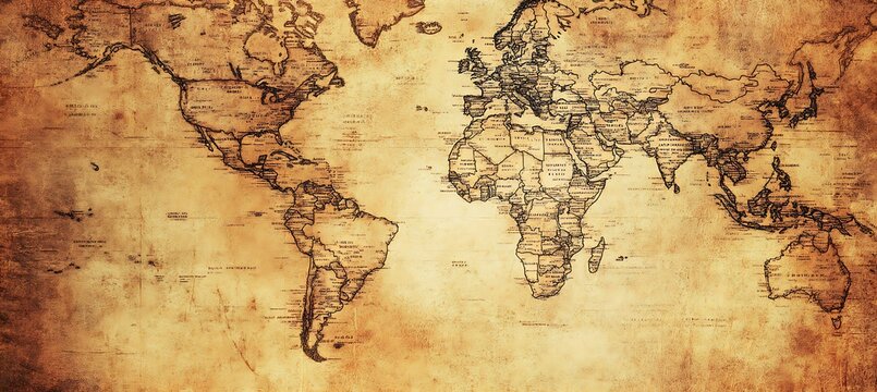 A rustic, vintage map background with a clear area for text