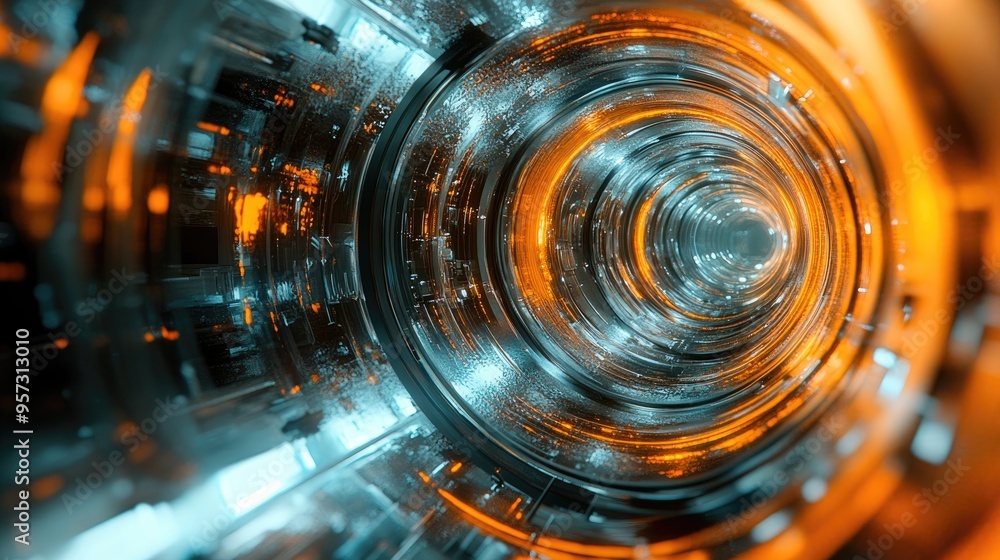 Poster 3d abstract technology background with fractal design rendering