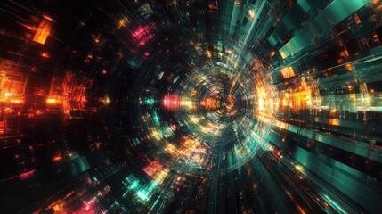 Obraz premium 3D abstract technology background with fractal design rendering