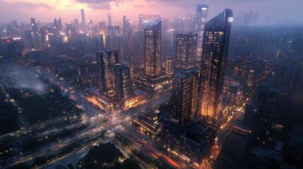 Obraz premium 3D architecture of urban buildings