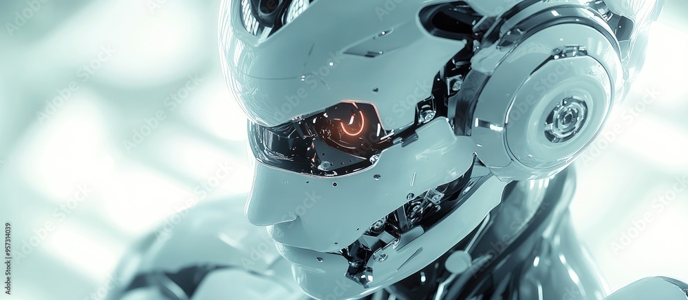 Poster 3d computer generated depiction of a robotic figure