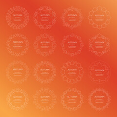 紅葉やイチョウ、木の実をモチーフにした秋の飾り枠。高級感のある囲みのデザイン