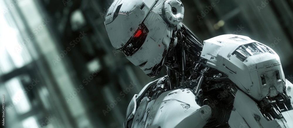 Poster 3d computer generated image depicting a robot