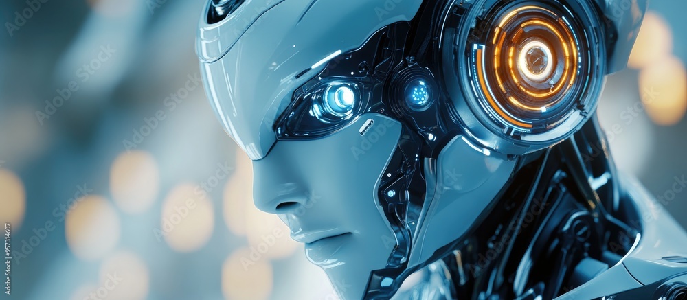 Poster 3d computer generated image depicting a robot