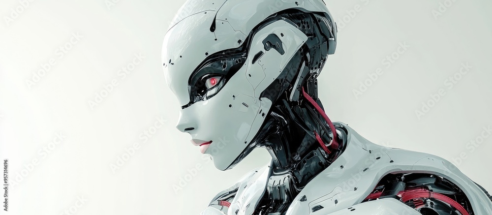 Poster 3d computer generated image of a female robotic figure