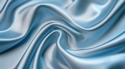 Fototapeta premium Elegant Light Blue Satin Fabric with Luxurious Texture