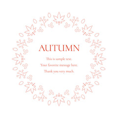 紅葉やイチョウ、木の実をモチーフにした秋の飾り枠。高級感のある囲みのデザイン