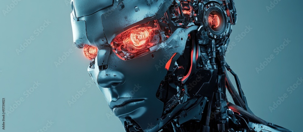 Poster 3d computer generated image of a futuristic cyborg design