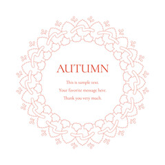 紅葉やイチョウ、木の実をモチーフにした秋の飾り枠。高級感のある囲みのデザイン