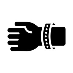 Event Wristband Vector Glyph Icon Design