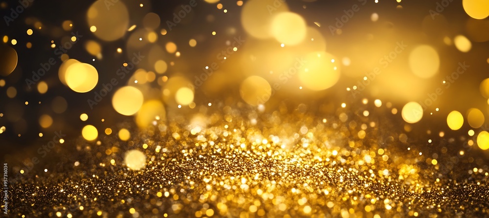 Poster a shimmering gold foil texture background with a central text space
